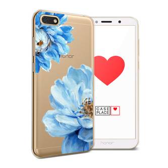 Силиконовый чехол Голубые клематисы на Huawei Y5 2018