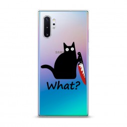 Силиконовый чехол Котик с ножом на Samsung Galaxy Note 10 Plus