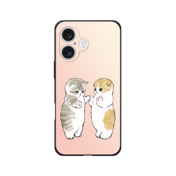 Матовый силиконовый чехол Пухлые котики на iPhone 16