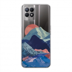 Силиконовый чехол Закат в снежных горах на Realme 8i
