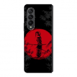 Силиконовый чехол Самурай на красном фоне на Samsung Galaxy Z Fold 3