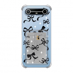 Карман Милые чёрные бантики на Tecno Spark Slim