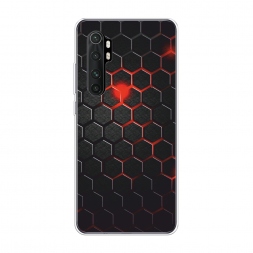 Силиконовый чехол Фон соты красные на Xiaomi Mi Note 10 lite