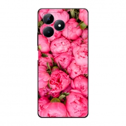 Матовый силиконовый чехол Прекрасные пионы на Realme Note 50