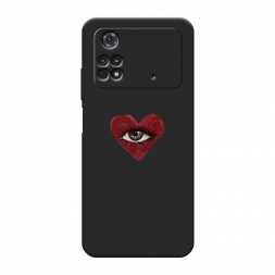 Матовый силиконовый чехол heart eye 2 на Xiaomi Poco M4 Pro 4G