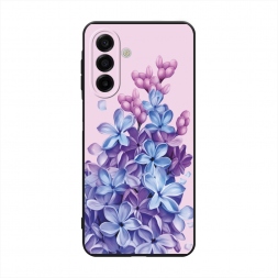 Матовый силиконовый чехол Мечтательная сирень на розовом на Samsung Galaxy A17