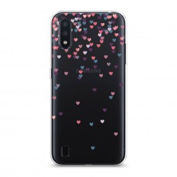 Силиконовый чехол Посыпка сердечки на Samsung Galaxy A01