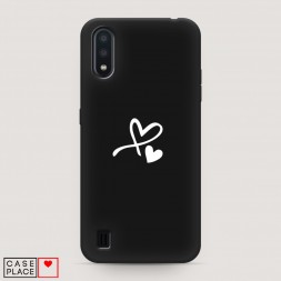 Матовый силиконовый чехол Сердечко минимализм на Samsung Galaxy A01