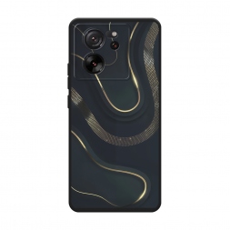Матовый силиконовый чехол Золотистые изгибы на Xiaomi 13T Pro