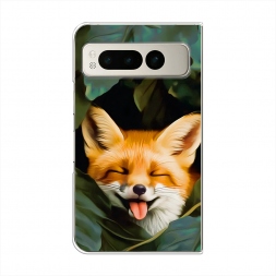 Силиконовый чехол Смешная лиса на Google Pixel Fold