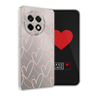 Силиконовый чехол Узор из сердечек на Oneplus Ace 5