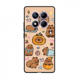 Матовый силиконовый чехол Капибары рисунок на Xiaomi Redmi Note 14 Pro 4G