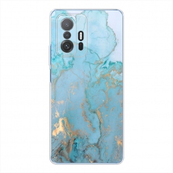 Силиконовый чехол Голубой мрамор рисунок на Xiaomi Mi 11T