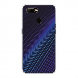Силиконовый чехол Синий карбон на Oppo A5s
