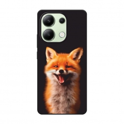 Матовый силиконовый чехол Весёлая лиса на Xiaomi Redmi Note 13 4G (Global)