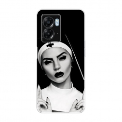 Силиконовый чехол Черная монашка на Oppo A57 5G