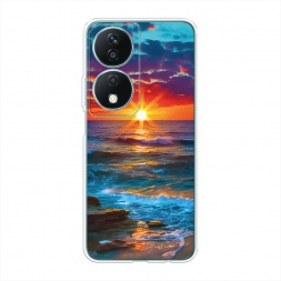 Силиконовый чехол Море на фоне заката на Honor X7b