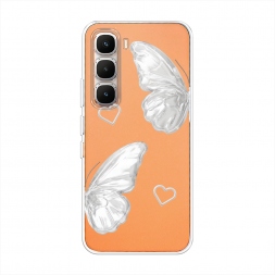 Силиконовый чехол white butterflies 2 на Infinix Hot 60 Pro