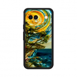 Матовый силиконовый чехол Солнце живопись на Google Pixel 8A