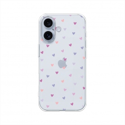 Силиконовый чехол Пастельные сиреневые сердечки на iPhone 17