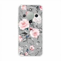 Силиконовый чехол Розы на сером на Honor X9d