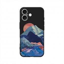 Матовый силиконовый чехол Закат в снежных горах на iPhone 17