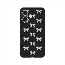 Матовый силиконовый чехол Белые бантики на iPhone 16