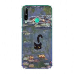 Силиконовый чехол Котик в пруду на Huawei P40 lite E
