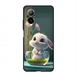 Матовый силиконовый чехол Крольчонок в вазе на Realme C67 4G