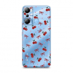 Силиконовый чехол Вишни и ленточки на Infinix HOT 20i