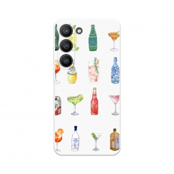 Soft touch белый Летние напитки на Samsung Galaxy S23 5G