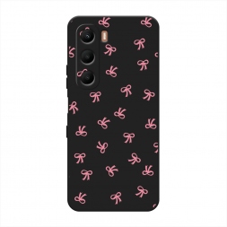 Матовый силиконовый чехол Маленькие розовые бантики на Infinix Hot 60