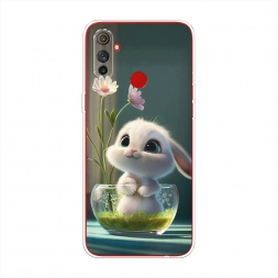 Силиконовый чехол Крольчонок в вазе на Realme C3