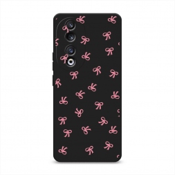 Матовый силиконовый чехол Маленькие розовые бантики на Honor 90 Pro