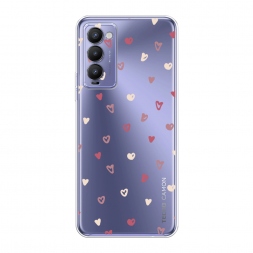 Силиконовый чехол Рисунок из сердечек на Tecno Camon 18