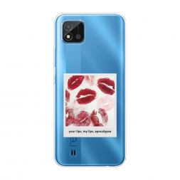 Силиконовый чехол Полароид губы 2 на Realme C20