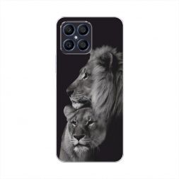 Силиконовый чехол Лев и львица на Honor X8