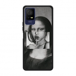 Матовый силиконовый чехол Mona Lisa sucking lollipop на TCL 405