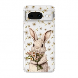 Силиконовый чехол Зайка с букетом на Google Pixel 8