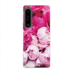 Силиконовый чехол Пионы розово-белые на Sony Xperia 1 IV