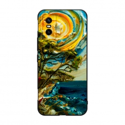 Матовый силиконовый чехол Солнце живопись на Infinix GT 30 Pro