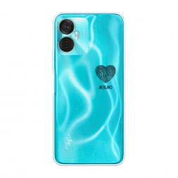Силиконовый чехол Отпечаток сердца черный на Itel Vision 5 plus