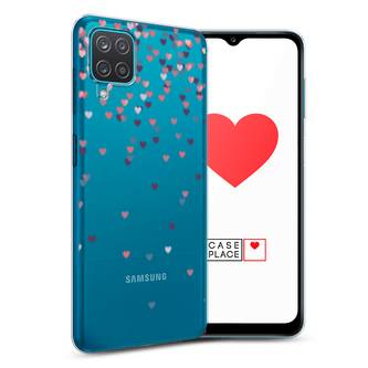 Силиконовый чехол Посыпка сердечки на Samsung Galaxy A12