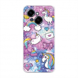 Силиконовый чехол Rainbow doodles на Tecno Spark Go 1