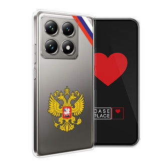 Силиконовый чехол Герб РФ и лента на Xiaomi 14T Pro