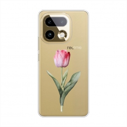 Силиконовый чехол Розовый тюльпан фото на Realme 16 Pro Plus