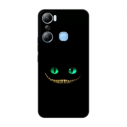 Матовый силиконовый чехол Зеленоглазый чеширский кот на Infinix HOT 20i