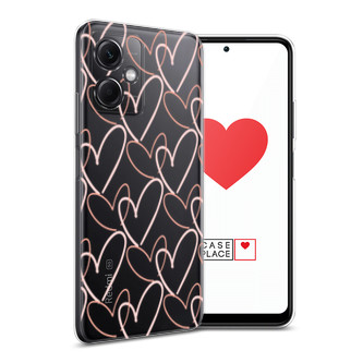 Силиконовый чехол Узор из сердечек на Redmi Note 12 5G