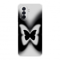Силиконовый чехол Монохромная бабочка на Huawei Nova Y70