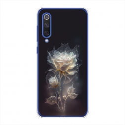 Силиконовый чехол Белая фантазийная роза на Xiaomi Mi9 SE